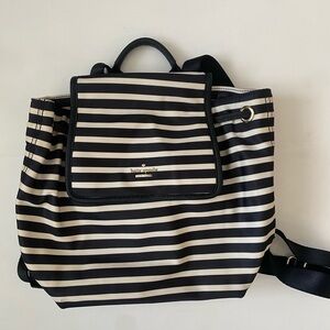 Kate Spade Mini Striped Black and Cream Backpack